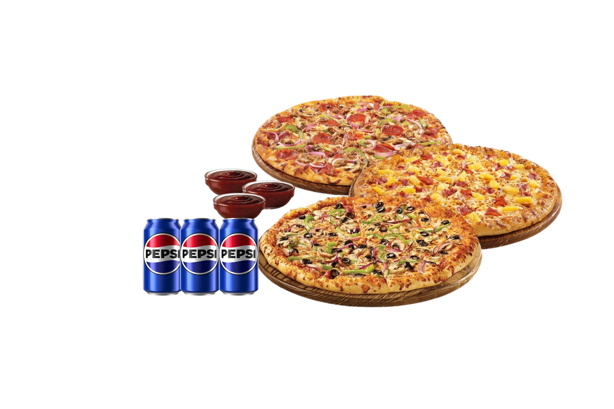 Order Hattrick Deal  (3 Large 14"  pizza)
